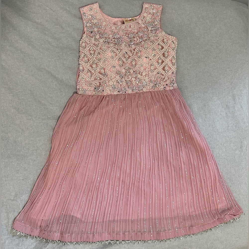 BRAND NEW NEVER WORN Light Pink/Silver Indian Dress + Palazzo Pant + Dupatta